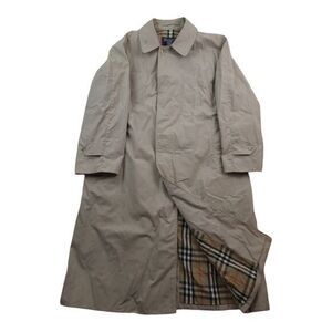 Burberry Trench Coat Mens Large Nova‎ Plaid Lined Button Up